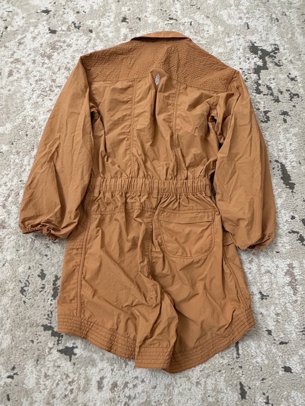 Free People Movement "In The Wild" Shortsie Romper Size M in Toasted Almond - Picture 3 of 4